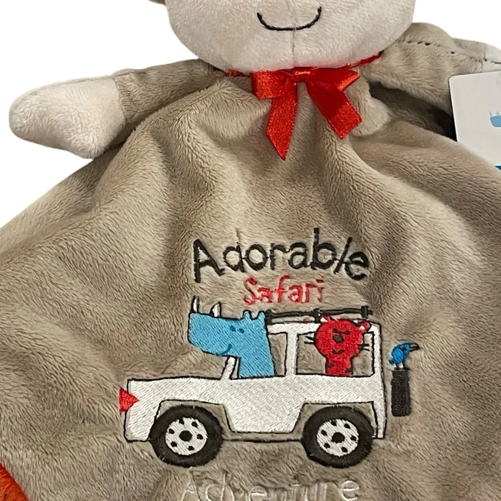 Carters Adorable Safari Adventure Monkey Lovey Rattle Satin Back Tan Orange NWT
